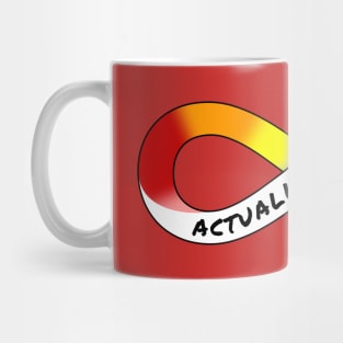 Actually Autistic - Rainbow Infinity Symbol for Neurodiversity Neurodivergent Pride Asperger's Autism ASD Acceptance & Support Mug